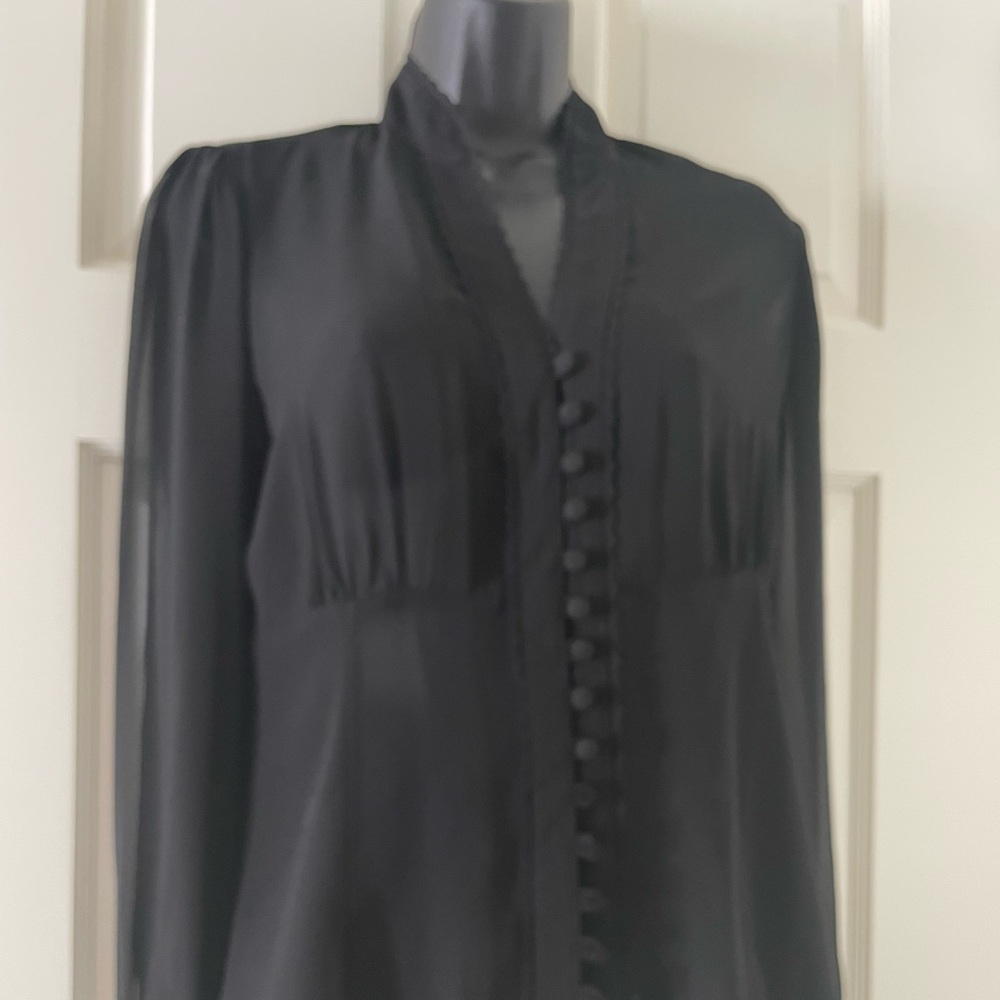 Le Chateau sheer black blouse. Preloved.